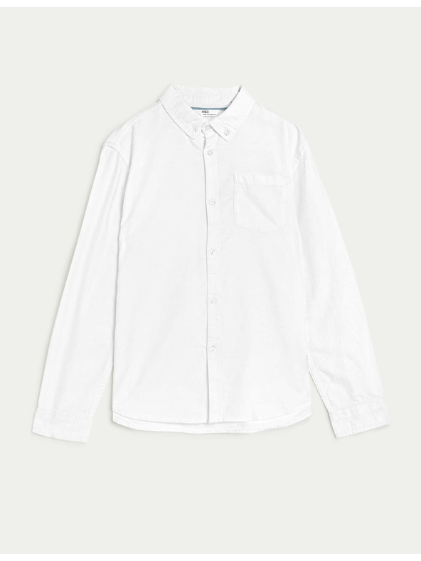 Marks & Spencer Oxford košulja od čiste pamučne tkanine (6–16 godina) Marks & Spencer bijela