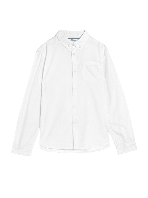 Marks & Spencer Oxford košulja od čiste pamučne tkanine (6–16 godina) Marks & Spencer bijela