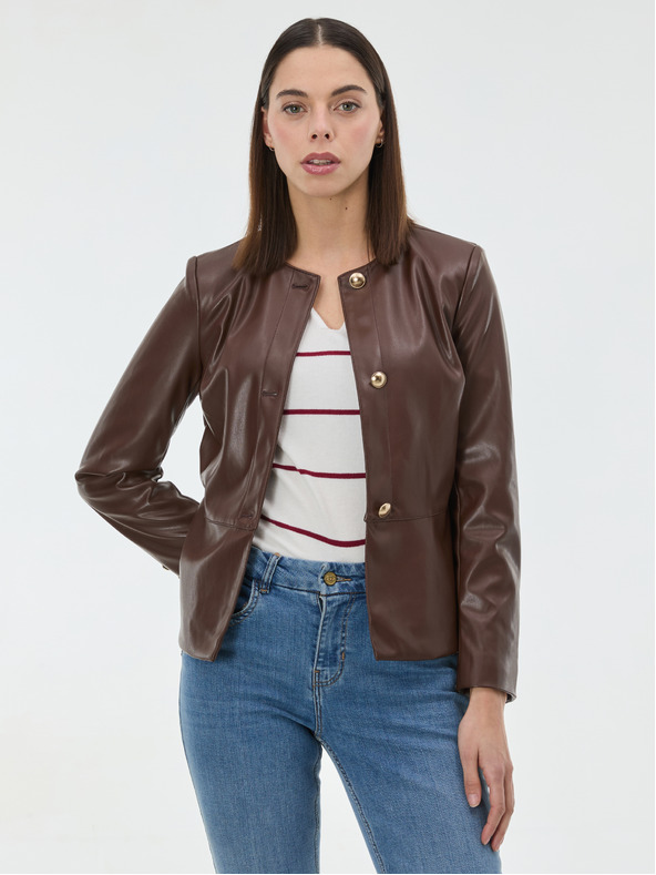 Orsay Smeđa ženska jakna od umjetne kože ORSAY