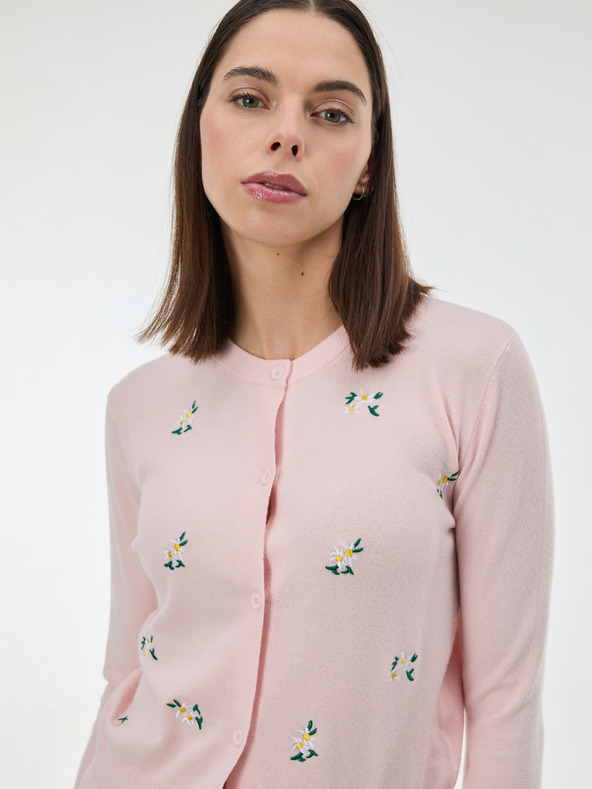 Orsay Svijetloružičasti ženski kardigan s vezom ORSAY