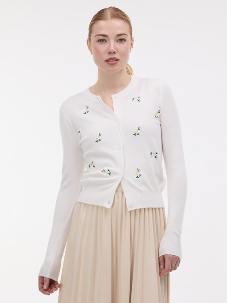 Orsay Kremasti ženski kardigan s vezom ORSAY