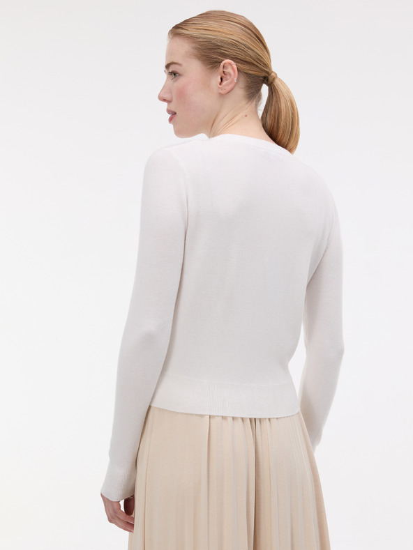 Orsay Kremasti ženski kardigan s vezom ORSAY