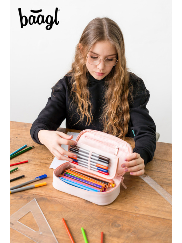 BAAGL  Krem školska pernica Baagl Creamy