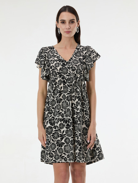 Orsay Crna ženska haljina do koljena s uzorkom ORSAY