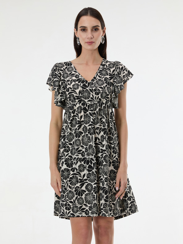 Orsay Crna ženska haljina do koljena s uzorkom ORSAY