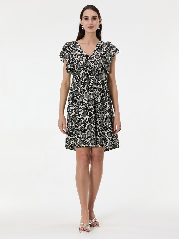 Orsay Crna ženska haljina do koljena s uzorkom ORSAY