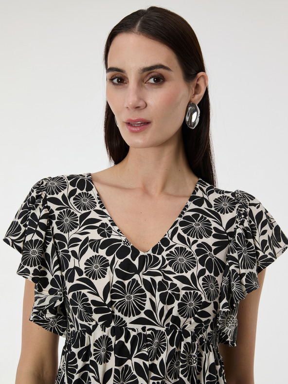 Orsay Crna ženska haljina do koljena s uzorkom ORSAY