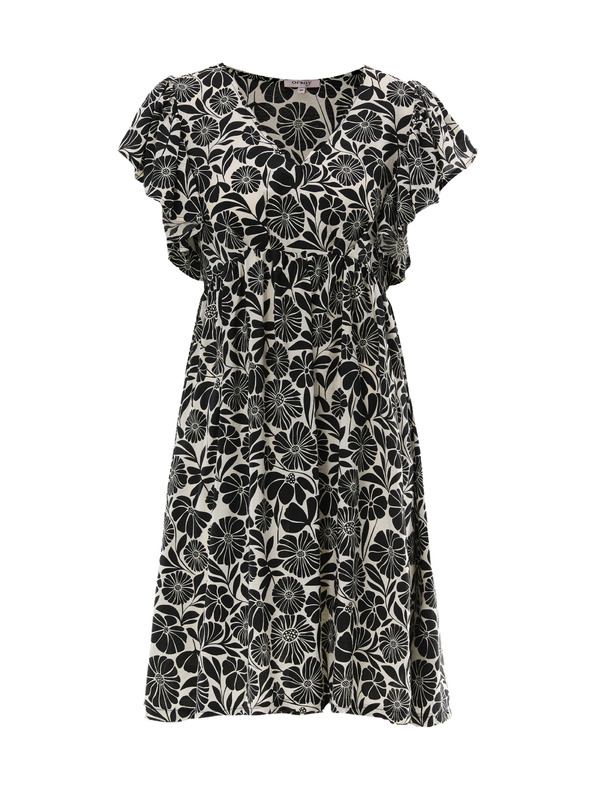 Orsay Crna ženska haljina do koljena s uzorkom ORSAY