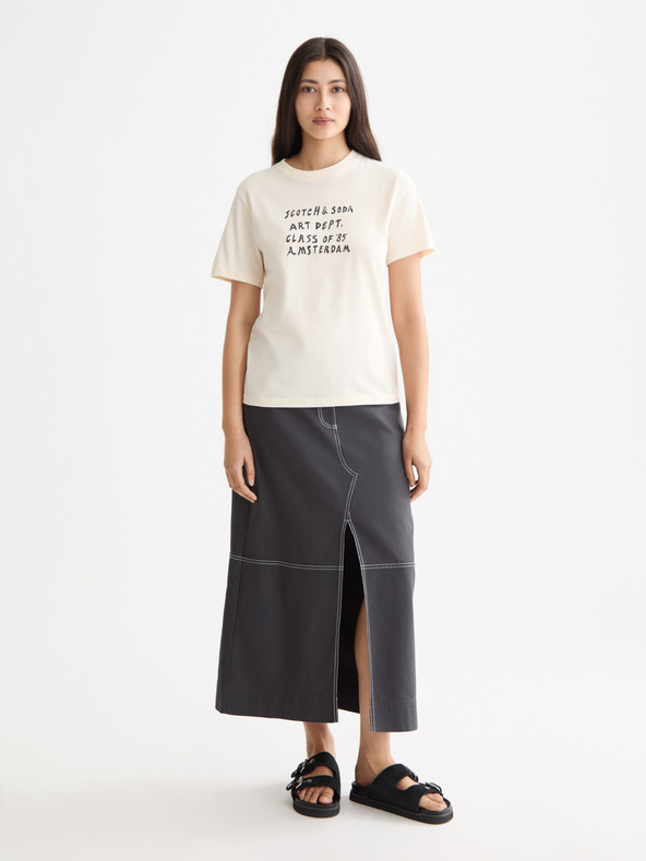 Scotch & Soda Ženska kremasta majica s natpisom