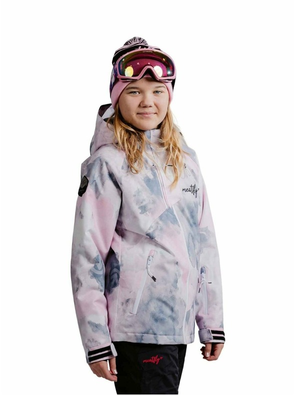 Meatfly Meatfly djecja SNB & SKI jakna Deliah Clouds Pink