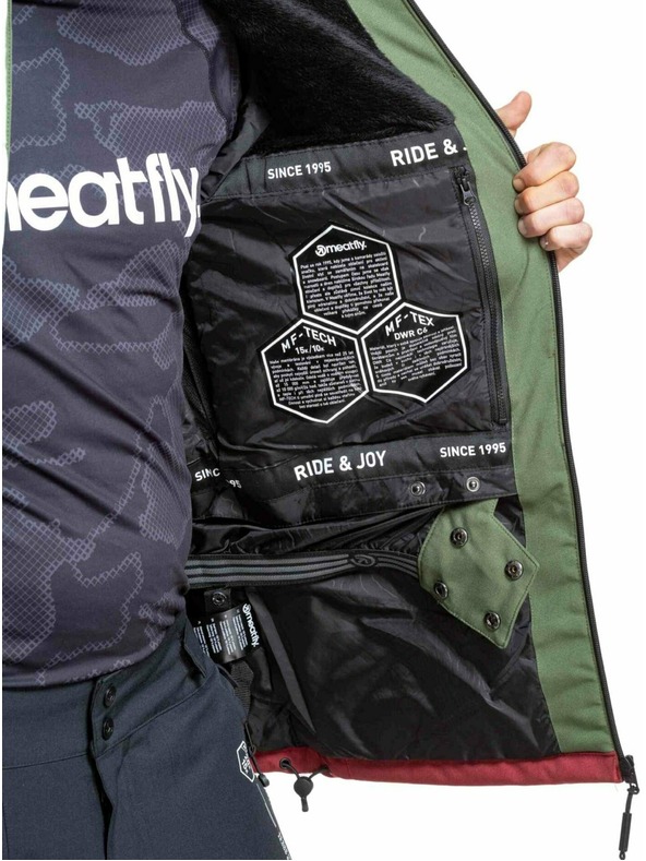 Meatfly Meatfly muška SNB & SKI jakna Manifold Bronze Green / Merlot