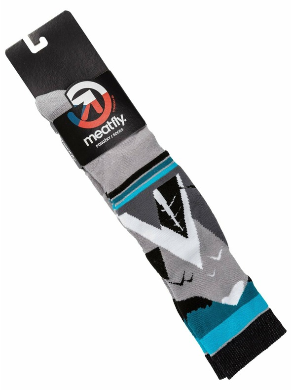 Meatfly Meatfly sNB & SKI čarape Leeway Grey Mountains