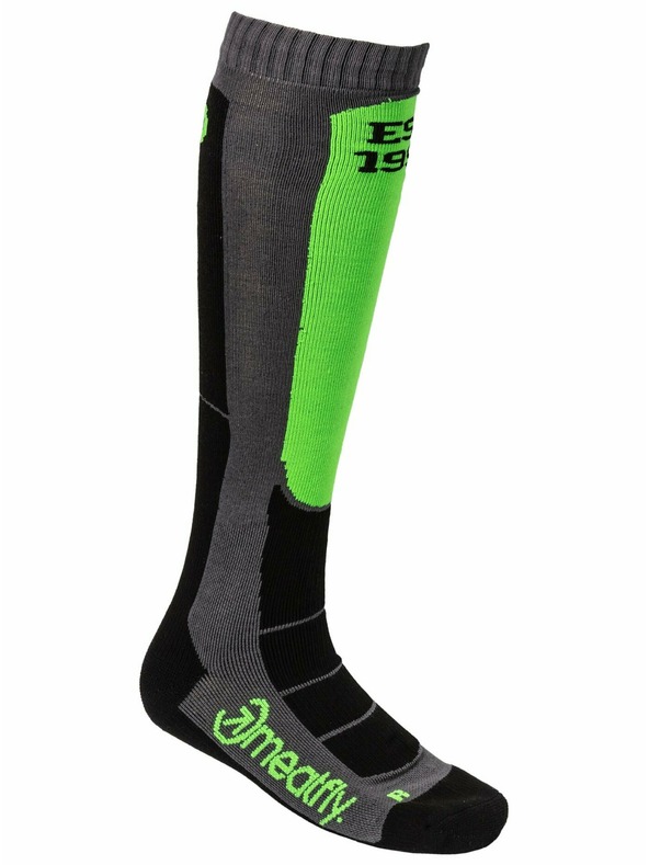 Meatfly Meatfly sNB & SKI čarape Leeway Safety Green/Grey