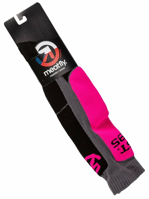 Meatfly Meatfly sNB & SKI čarape Leeway Pink/Grey