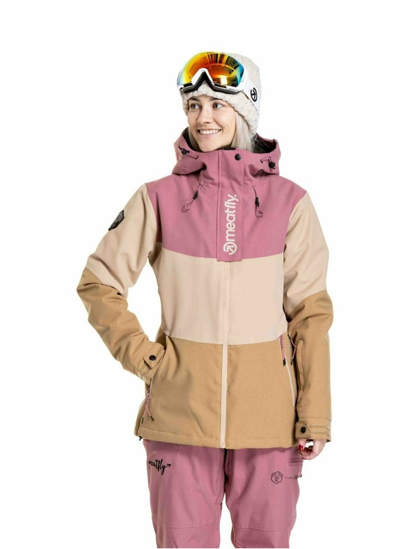 Meatfly Meatfly ženska SNB & SKI jakna Kirsten Latte / Dusty Rose