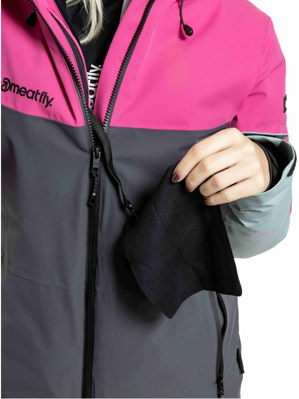 Meatfly Meatfly ženska SNB & SKI jakna Kirsten Grey Dark / Pink