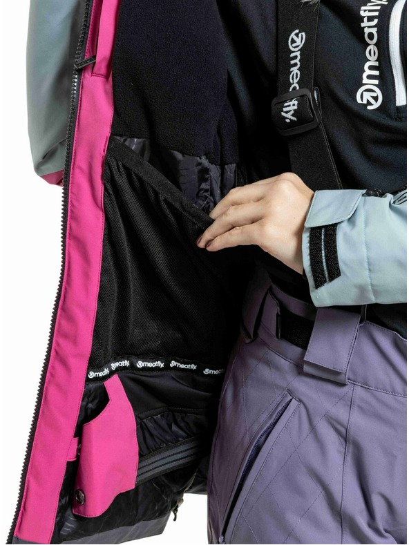 Meatfly Meatfly ženska SNB & SKI jakna Kirsten Grey Dark / Pink