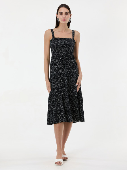 Orsay Crna točkasta ženska midi haljina ORSAY