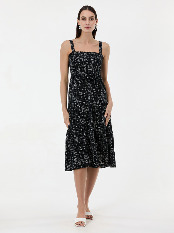 Orsay Crna točkasta ženska midi haljina ORSAY