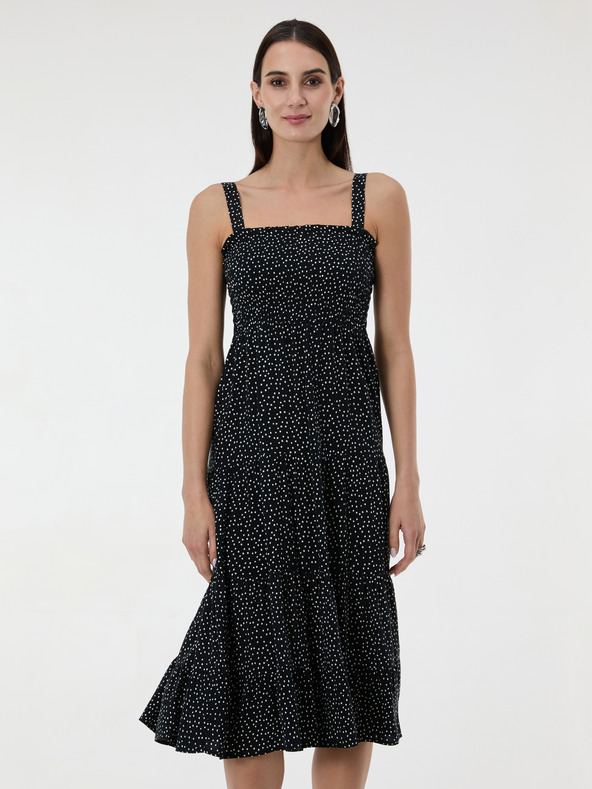 Orsay Crna točkasta ženska midi haljina ORSAY