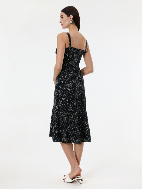 Orsay Crna točkasta ženska midi haljina ORSAY