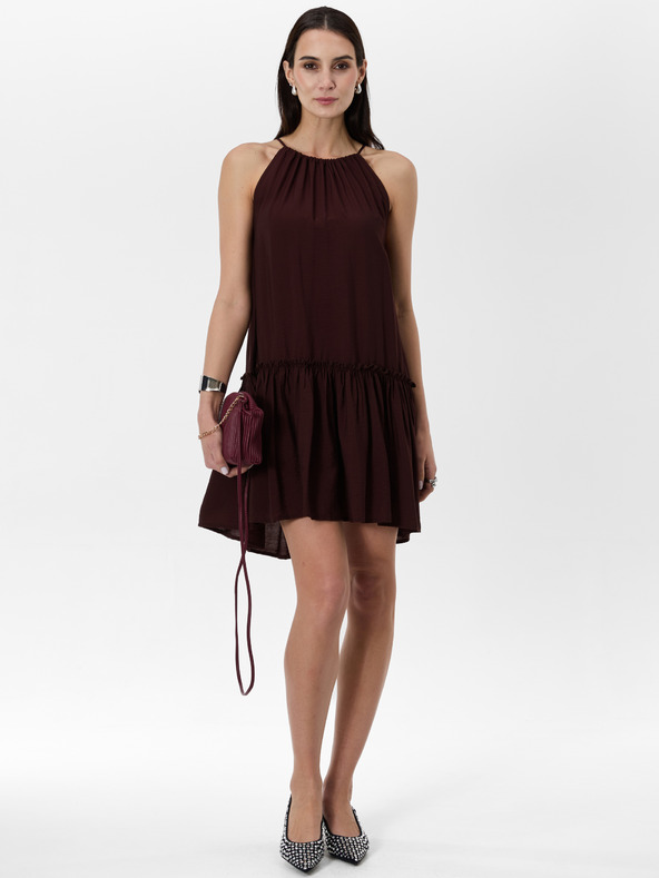 Orsay Crna ženska haljina do koljena ORSAY