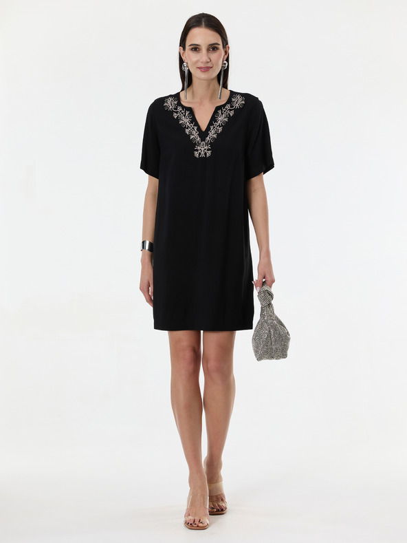 Orsay Crna ženska haljina do koljena ORSAY