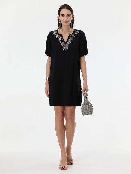 Orsay Crna ženska haljina do koljena ORSAY