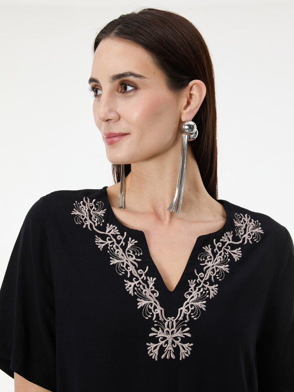 Orsay Crna ženska haljina do koljena ORSAY