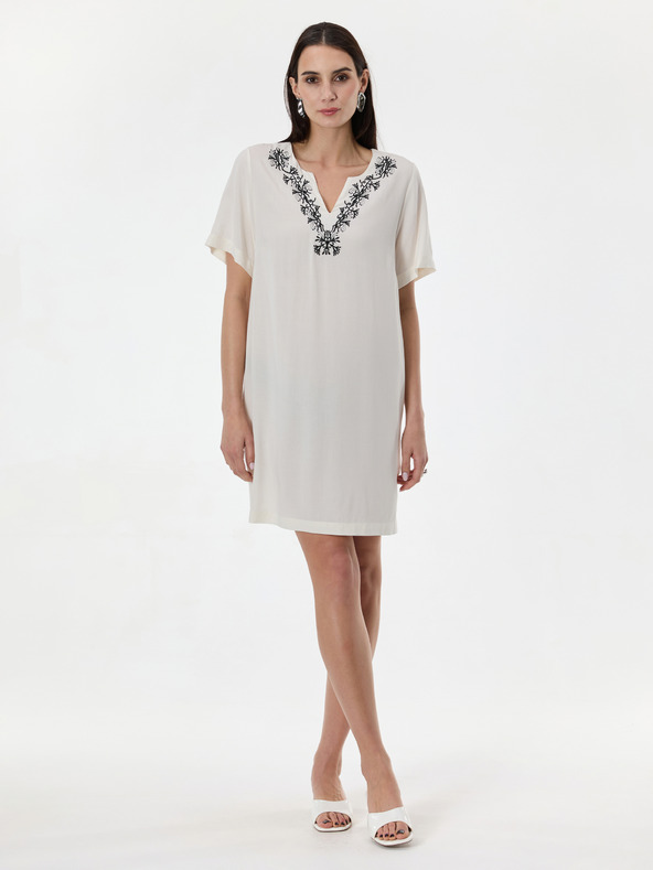 Orsay Krem ženska haljina do koljena ORSAY