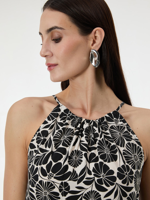 Orsay Crna ženska haljina do koljena s uzorkom ORSAY