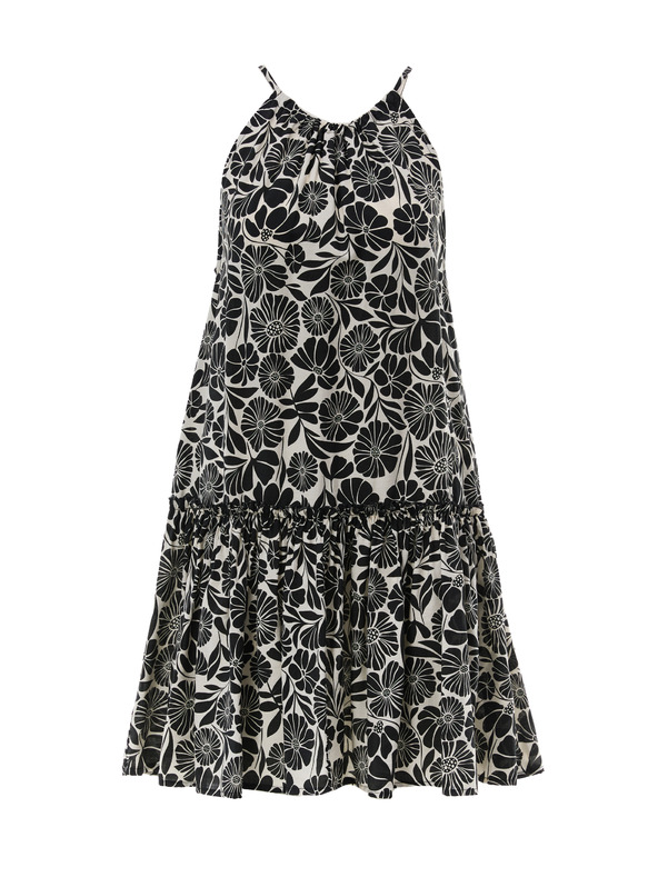 Orsay Crna ženska haljina do koljena s uzorkom ORSAY