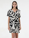 Orsay Crna ženska haljina do koljena s uzorkom ORSAY