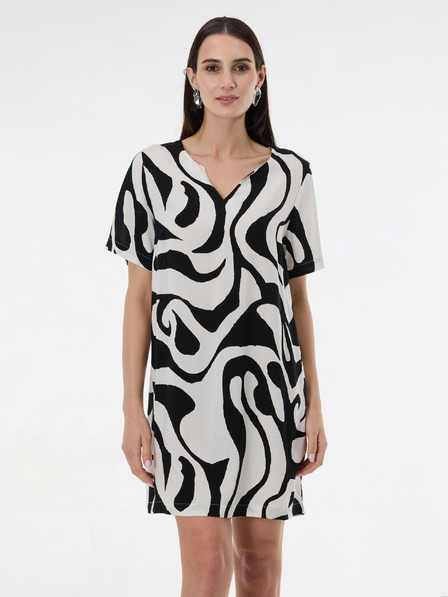 Orsay Crna ženska haljina do koljena s uzorkom ORSAY