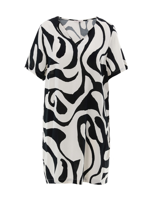 Orsay Crna ženska haljina do koljena s uzorkom ORSAY