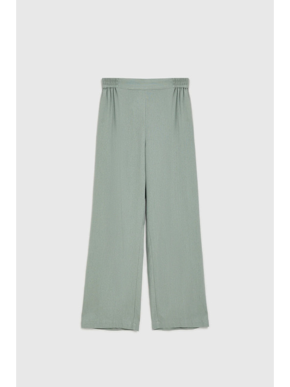 Moodo Hlače s dodatkom lana maslinasto zelene Moodo