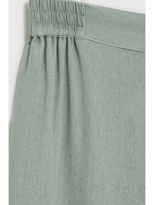 Moodo Hlače s dodatkom lana maslinasto zelene Moodo