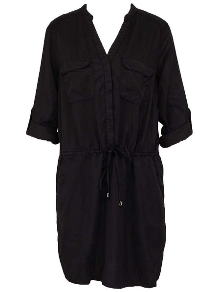 CAMAIEU Crne košuljaste haljine sa vezanjem