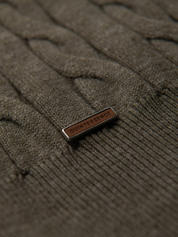 Ombre Clothing Muški džemper sa rolakom i pletenom strukturom - maslinasto zelena V2 OM-SWTN-0157 Ombre Clothing