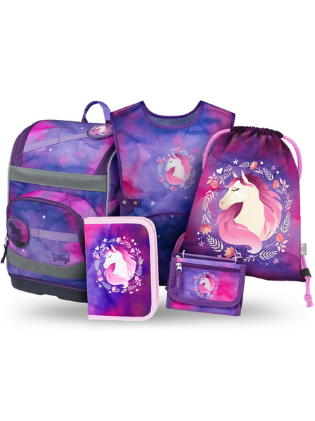 BAAGL  BAAGL SET 5 Zippy Plus Konj: aktovka, pernica, vrećica, pregača, novčanik