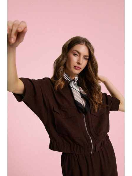 Moodo Jakna s linom smeđa Moodo