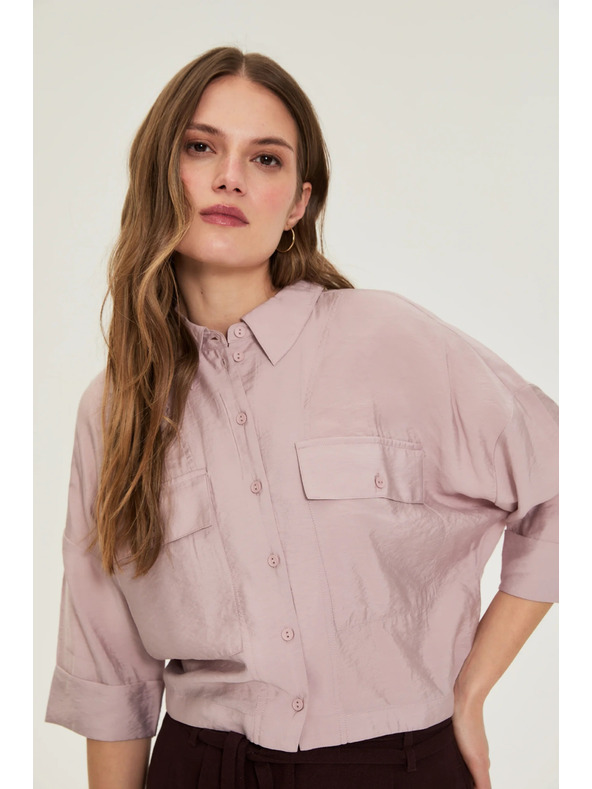 Moodo Viskozna košulja ružičasta Moodo