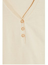 Moodo Pamučna bluza V-izreza bež Moodo