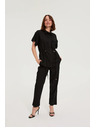 Moodo Hlače od viskoze i lana crne Moodo