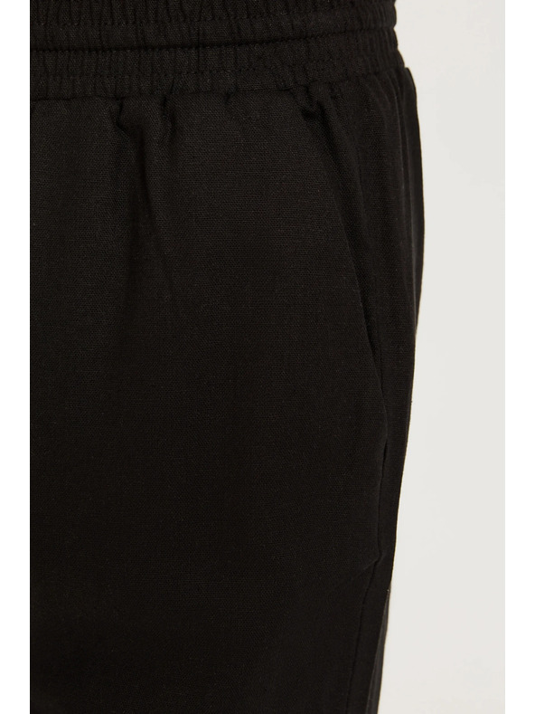 Moodo Hlače od viskoze i lana crne Moodo