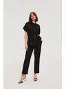 Moodo Hlače od viskoze i lana crne Moodo