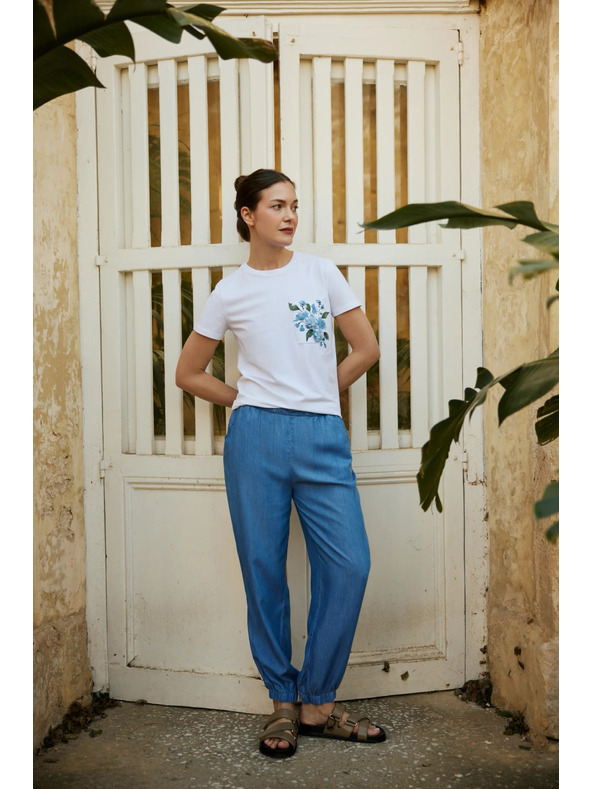 Moodo Bluza sa dzepom i printom bijela Moodo