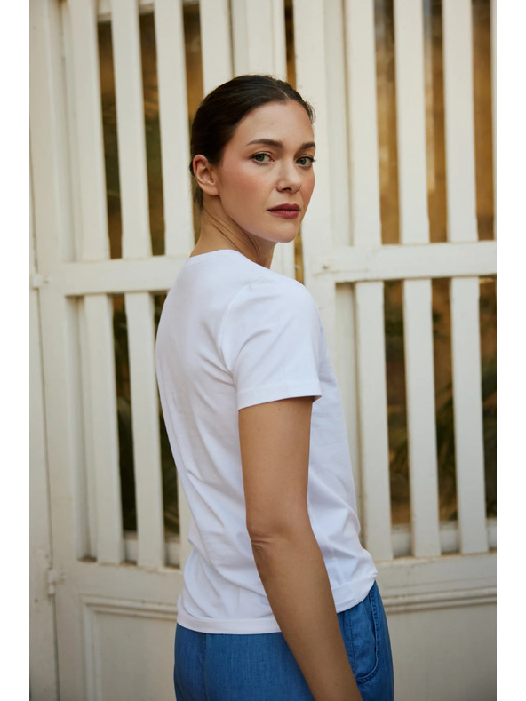 Moodo Bluza sa dzepom i printom bijela Moodo