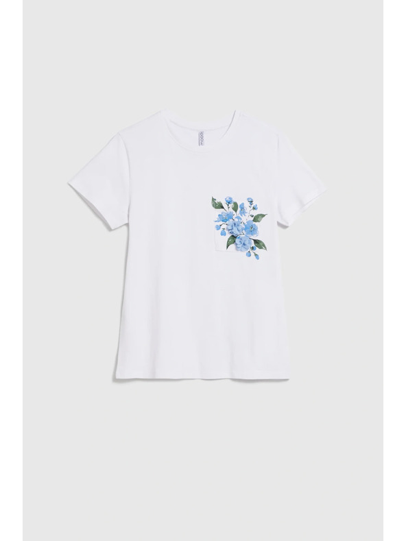 Moodo Bluza sa dzepom i printom bijela Moodo