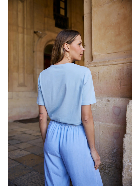 Moodo Pamucna bluza sa aplikacijom svijetlo plava Moodo